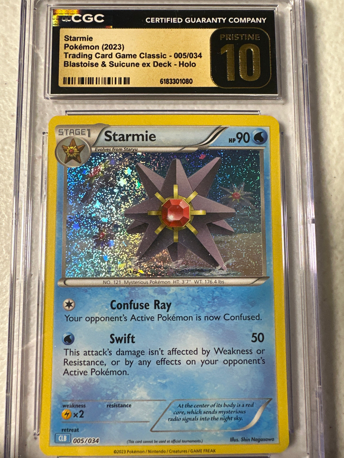 Blastoise & Suicune ex Deck - Starmie 005/034 CGC Pristine 10