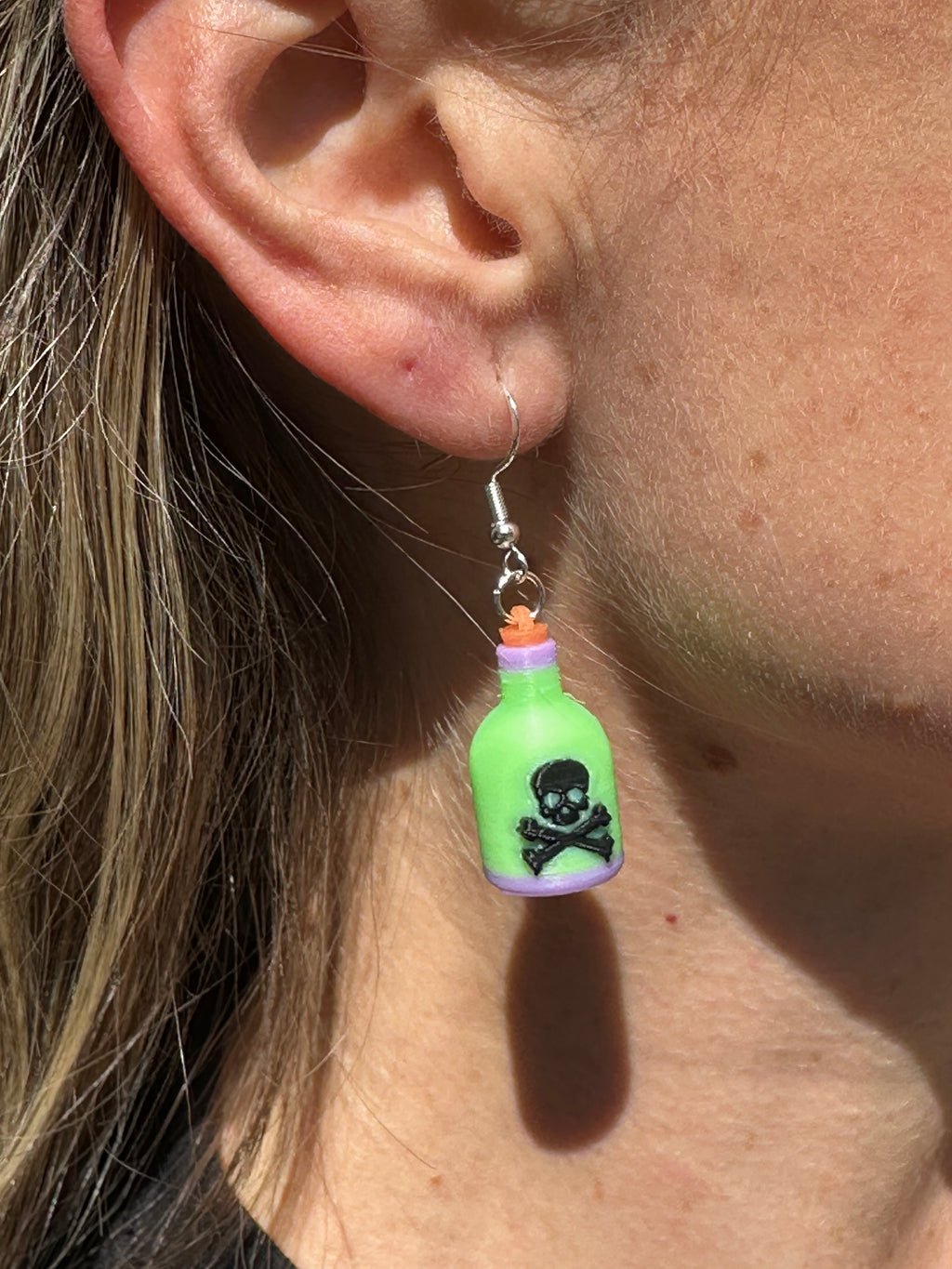 Poison Bottle Halloween Earrings