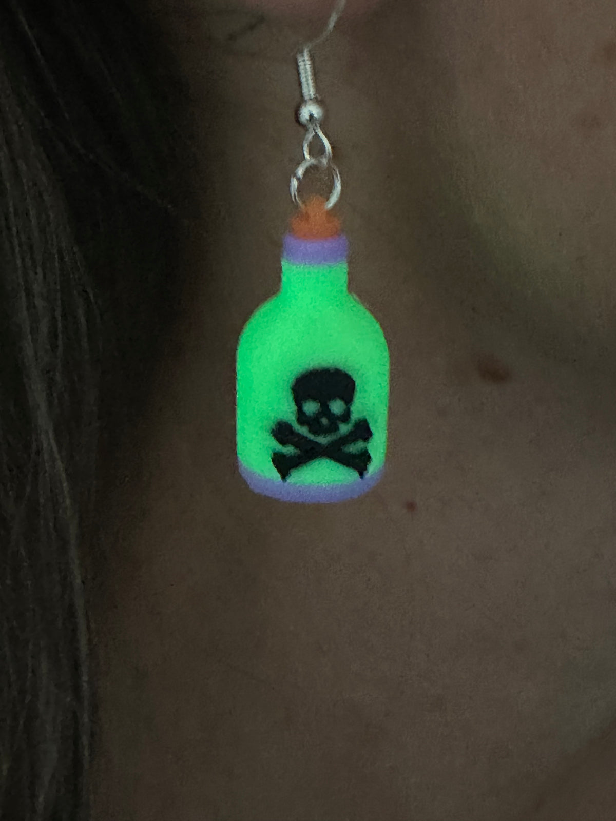 Poison Bottle Halloween Earrings